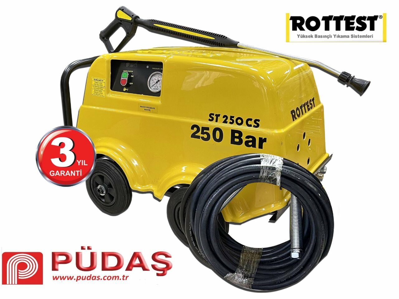 Rottest 250 Bar Soğuk Sulu Oto Yıkama Makinası 
